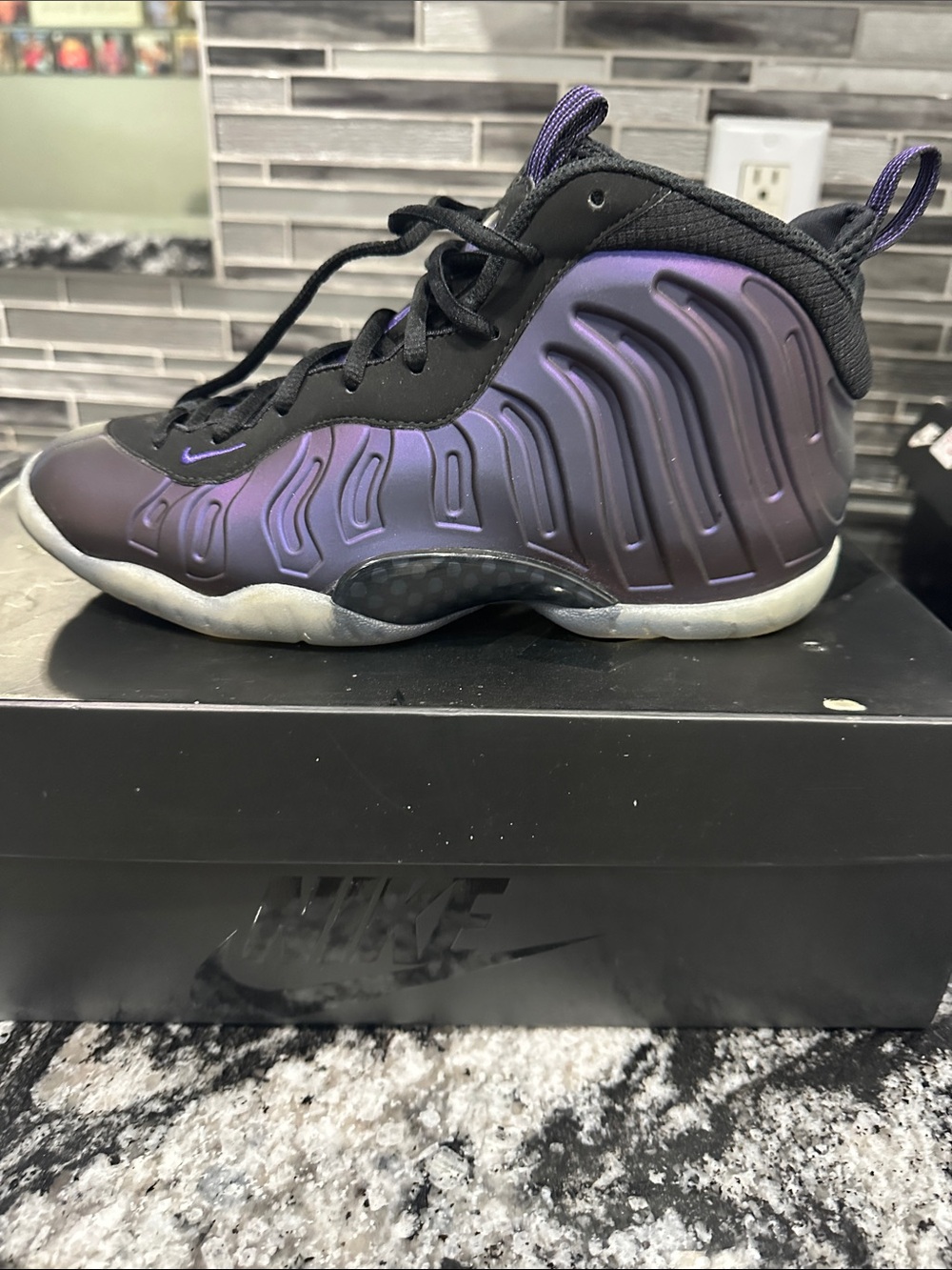 Youth/Kids Nike Purple Foamposite One Sneaker